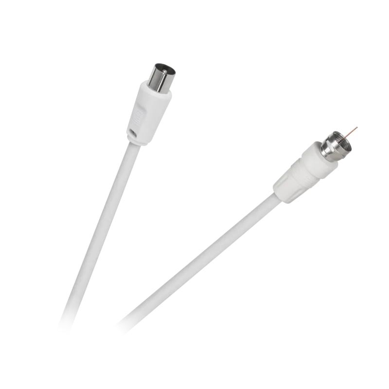 Kabel wtyk TV - wtyk F 1,5m biały