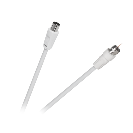 Kabel wtyk TV - wtyk F 1,5m biały
