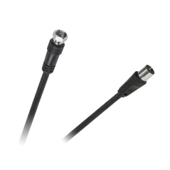 Kabel wtyk TV - wtyk F 1,8m czarny