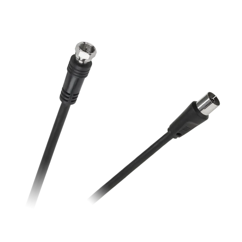 Kabel wtyk TV - wtyk F 1,8m czarny Kabel wtyk TV - wtyk F 1,8m czarny