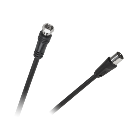 Kabel wtyk TV - wtyk F 1,8m czarny