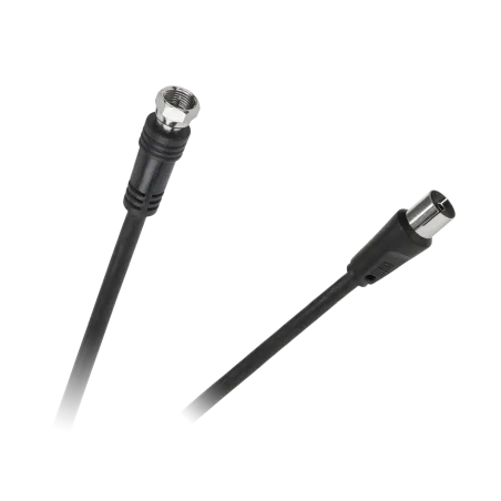 Kabel wtyk TV - wtyk F 1,8m czarny