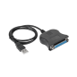Kabel wtyk USB - żeński LPT 0,8 m