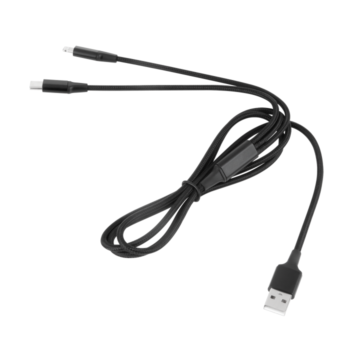 Kabel wtyk USB A - wtyk USB C/ wtyk lightningh (2w1) 1m Kabel wtyk USB A - wtyk USB C/ wtyk lightningh (2w1) 1m