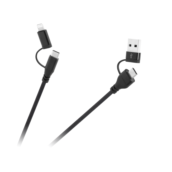 Kabel wtyk USB A/C - wtyk USB C/lightning (2+2) 1m Kabel wtyk USB A/C - wtyk USB C/lightning (2+2) 1m