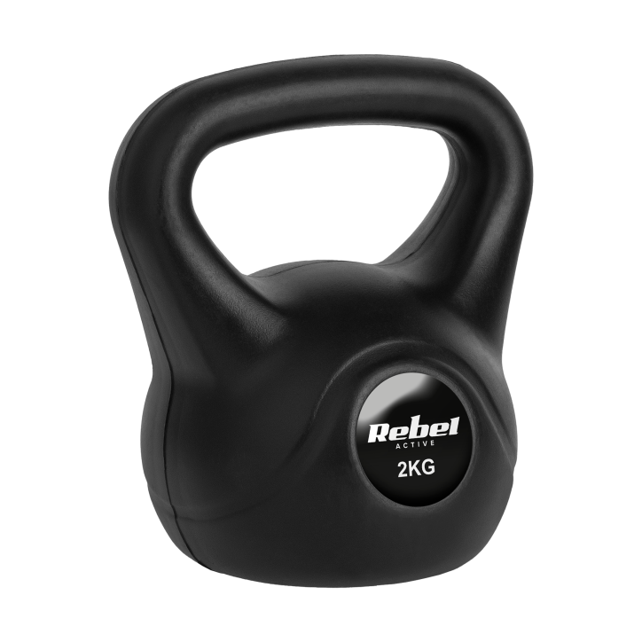 Kettlebell bitumiczny 2kg, REBEL ACTIVE Kettlebell bitumiczny 2kg, REBEL ACTIVE