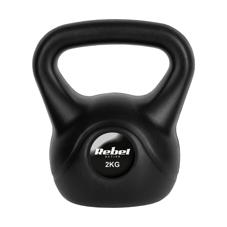 Kettlebell bitumiczny 2kg, REBEL ACTIVE Kettlebell bitumiczny 2kg, REBEL ACTIVE