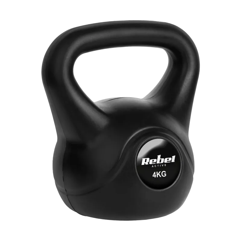 Kettlebell bitumiczny 4 kg REBEL ACTIVE Kettlebell bitumiczny 4 kg REBEL ACTIVE