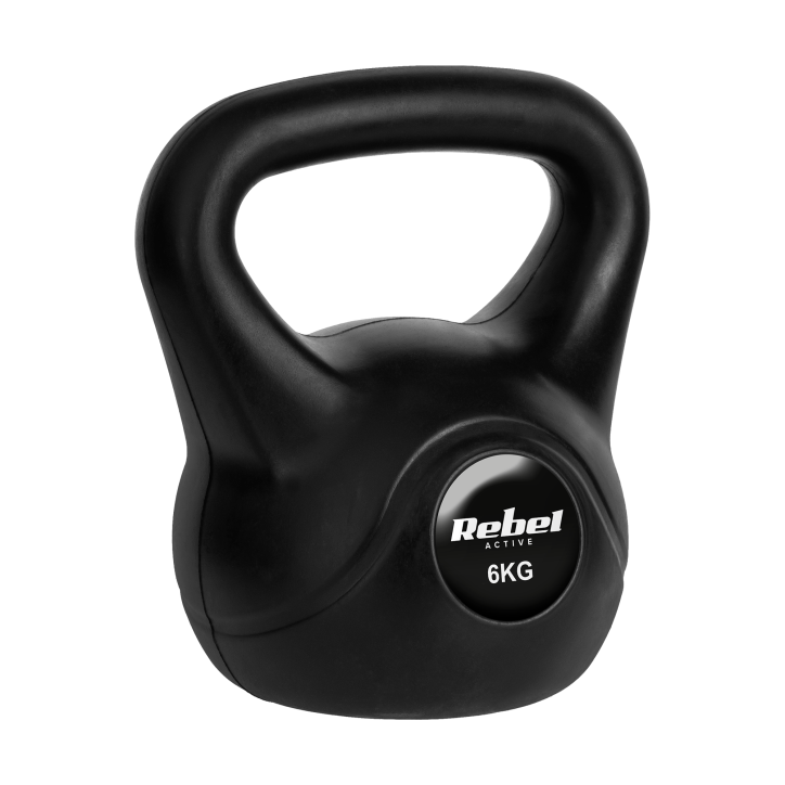 Kettlebell bitumiczny 6kg, REBEL ACTIVE Kettlebell bitumiczny 6kg, REBEL ACTIVE
