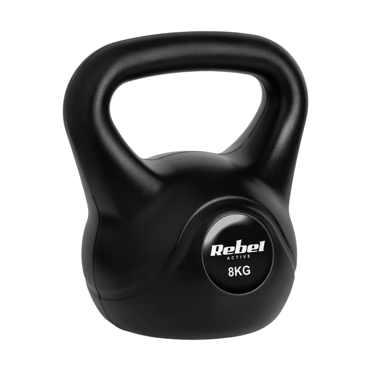 Kettlebell bitumiczny 8kg, REBEL ACTIVE Kettlebell bitumiczny 8kg, REBEL ACTIVE