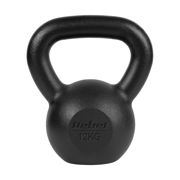 Kettlebell żeliwny 12kg, REBEL ACTIVE Kettlebell żeliwny 12kg, REBEL ACTIVE