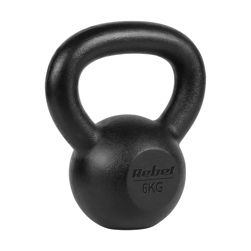 Kettlebell żeliwny 6kg, REBEL ACTIVE Kettlebell żeliwny 6kg, REBEL ACTIVE