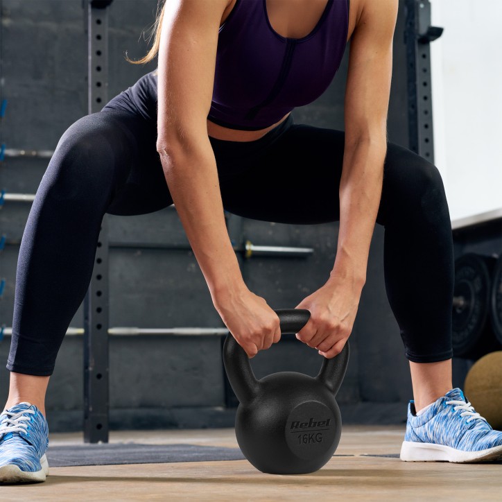 Kettlebell żeliwny 8kg, REBEL ACTIVE Kettlebell żeliwny 8kg, REBEL ACTIVE