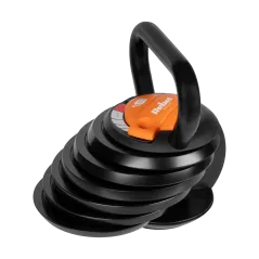 Kettlebell żeliwny automatyczny regulowany 18kg, REBEL ACTIVE