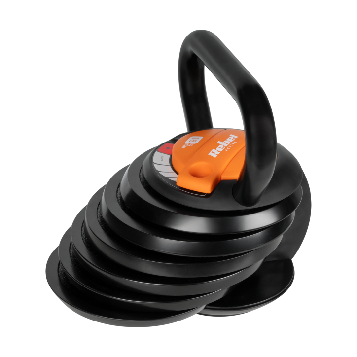 Kettlebell żeliwny automatyczny regulowany 18kg, REBEL ACTIVE