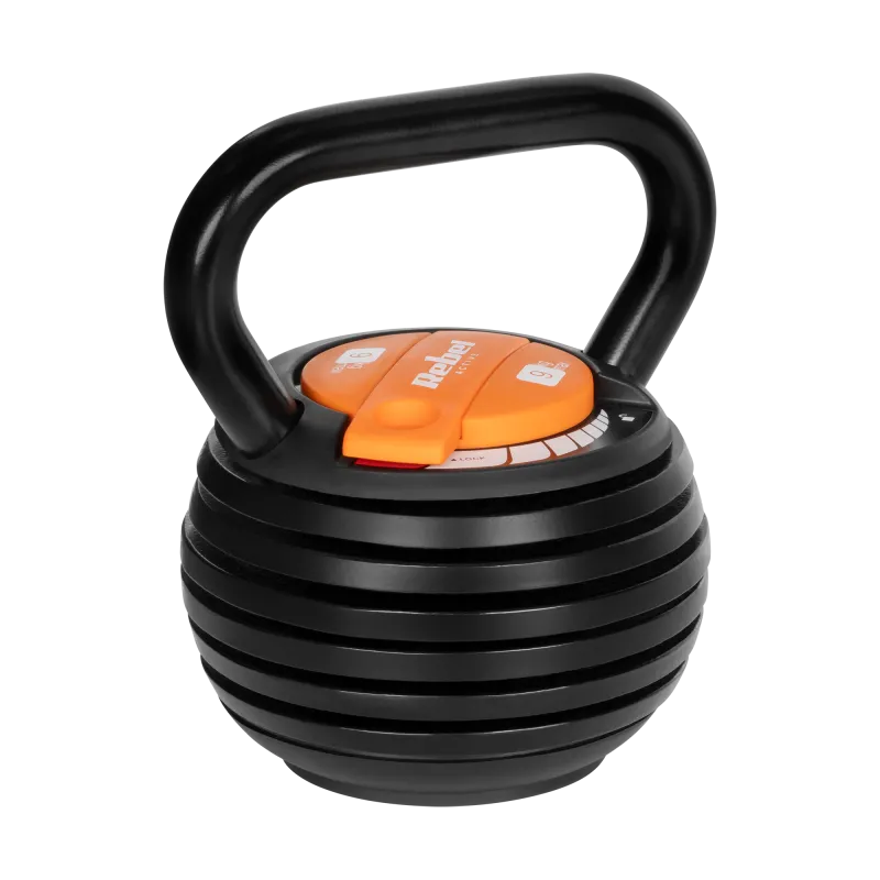 Kettlebell żeliwny automatyczny regulowany 9kg, REBEL ACTIVE Kettlebell żeliwny automatyczny regulowany 9kg, REBEL ACTIVE
