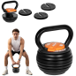 Kettlebell żeliwny automatyczny regulowany 9kg, REBEL ACTIVE Kettlebell żeliwny automatyczny regulowany 9kg, REBEL ACTIVE