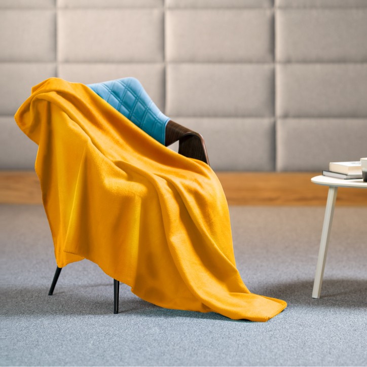 Koc polarowy 130x150 cm TEESA - żółty Koc polarowy 130x150 cm TEESA - żółty