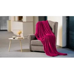 Koc polarowy 150x200 cm TEESA - amarantowy