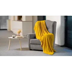 Koc polarowy 150x200 cm TEESA - żółty