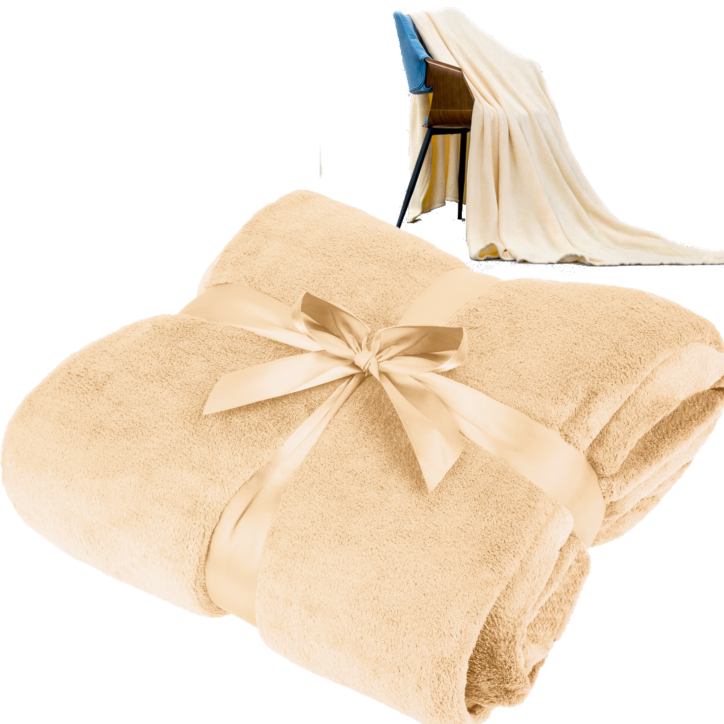 Koc polarowy 200x220 cm TEESA - kremowy Koc polarowy 200x220 cm TEESA - kremowy