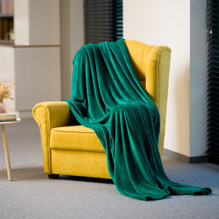 Koc polarowy 200x220 cm TEESA - zielony Koc polarowy 200x220 cm TEESA - zielony