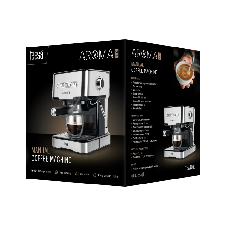 Kolbowy ekspres do kawy TEESA AROMA 450 Kolbowy ekspres do kawy TEESA AROMA 450