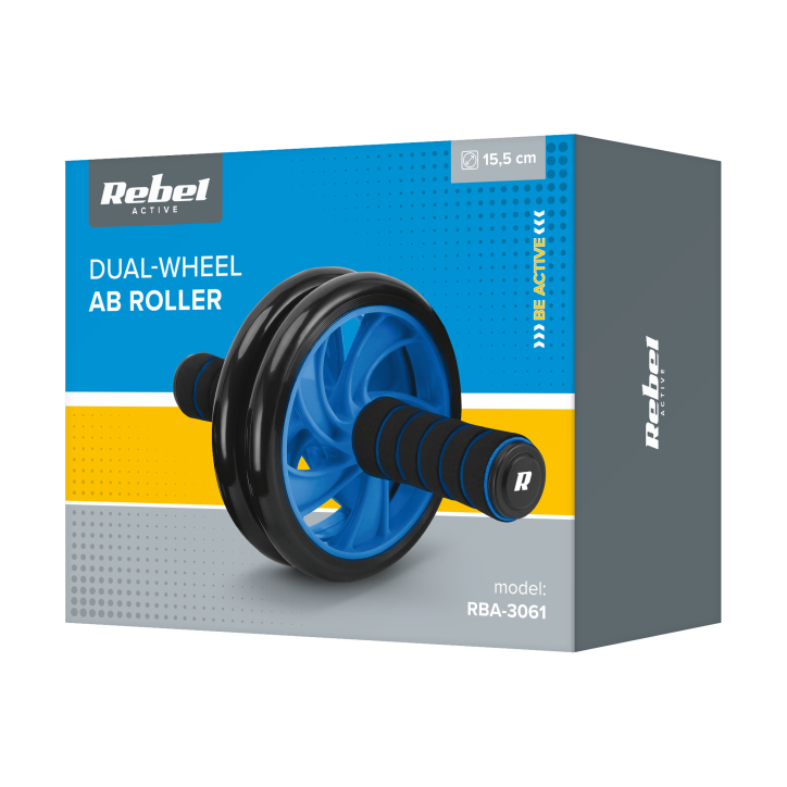 Kółko podwójne, roller do ćwiczeń mięśni brzucha AB Wheel AB-2 , REBEL ACTIVE Kółko podwójne, roller do ćwiczeń mięśni brzucha AB Wheel AB-2 , REBEL ACTIVE