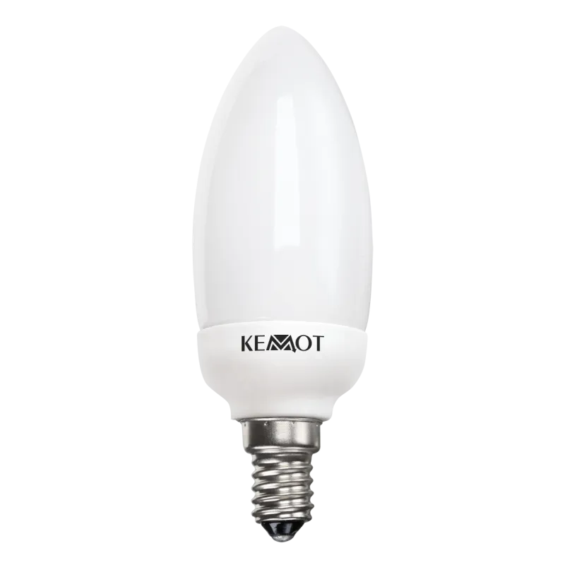 Kompaktowa lampa fluorescencyjna świeca 7W E14, 2700K