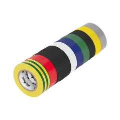 Komplet taśm izolacyjnych klejących REBEL (10 szt. - 0,13 mm x 19 mm x 20 yd) mix kolorów