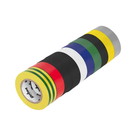 Komplet taśm izolacyjnych klejących REBEL (10 szt. - 0,13 mm x 19 mm x 20 yd) mix kolorów
