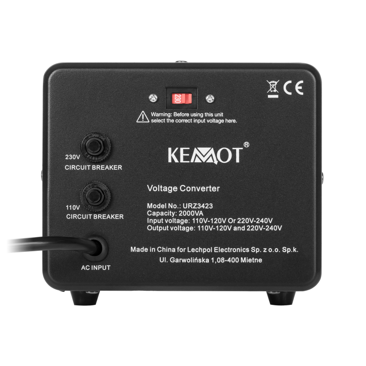 Konwerter napięcia KEMOT 1600 W / 2000 VA Konwerter napięcia KEMOT 1600 W / 2000 VA