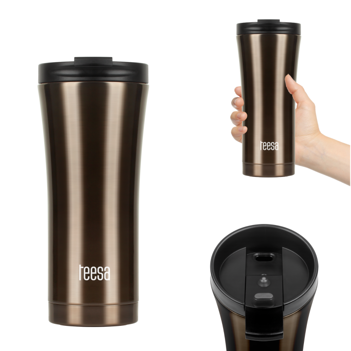 Kubek termiczny TEESA 500ml dark brown Kubek termiczny TEESA 500ml dark brown