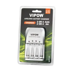 Ładowarka do akumulatorków VIPOW LIFELONG PSC001 4xAA 4xAAA