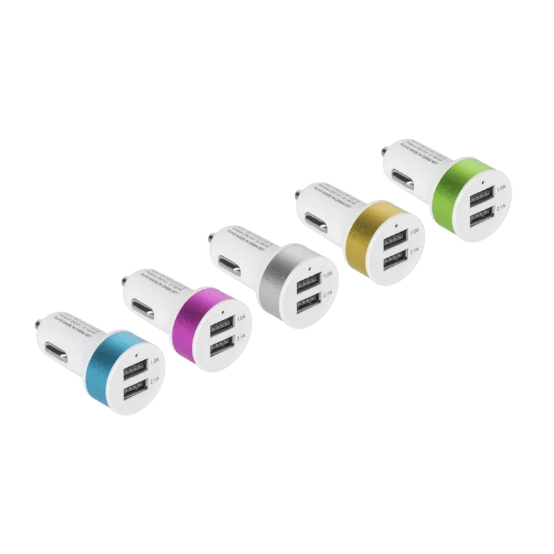 Ładowarka samochodowa 2xUSB 2100 mA mix kolor HQ Ładowarka samochodowa 2xUSB 2100 mA mix kolor HQ