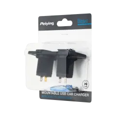 Ładowarka samochodowa 2xUSB 3100 mA + gniazdo zapalniczki do montażu