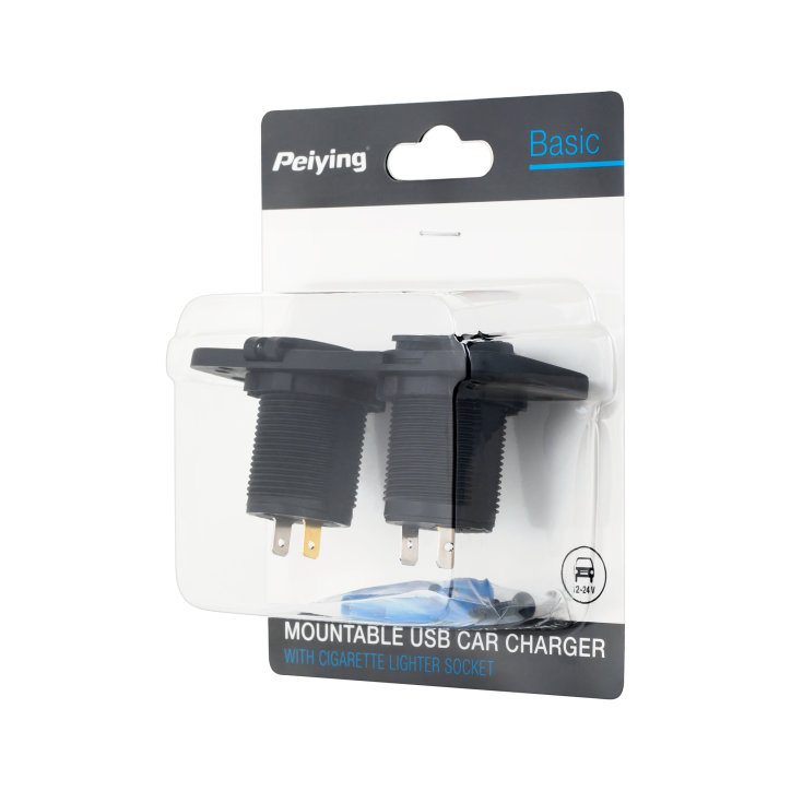 Ładowarka samochodowa 2xUSB 3100 mA + gniazdo zapalniczki do montażu Ładowarka samochodowa 2xUSB 3100 mA + gniazdo zapalniczki do montażu