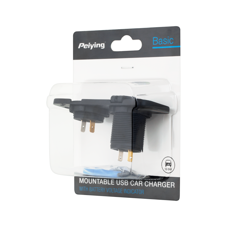 Ładowarka samochodowa 2xUSB 3100 mA z miernikiem napięcia Ładowarka samochodowa 2xUSB 3100 mA z miernikiem napięcia