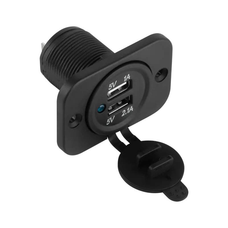 Ładowarka samochodowa 2xUSB do montażu 3100 mA Homologacja E24 Ładowarka samochodowa 2xUSB do montażu 3100 mA Homologacja E24