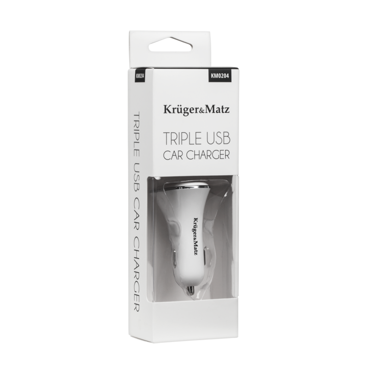 Ładowarka samochodowa Kruger&Matz 3xUSB 5200 mA biała Ładowarka samochodowa Kruger&Matz 3xUSB 5200 mA biała