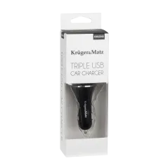 Ładowarka samochodowa Kruger&Matz 3xUSB 5200 mA czarna