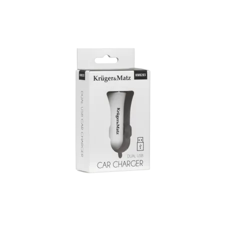 Ładowarka samochodowa Kruger&Matz dual USB 2.4A biała
