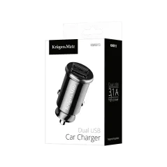 Ładowarka samochodowa Kruger&Matz dual USB 3100 mA z funkcją Quick Charge 3.0