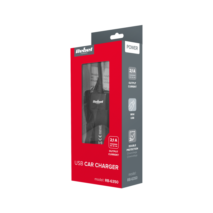 Ładowarka samochodowa Rebel mini USB Ładowarka samochodowa Rebel mini USB