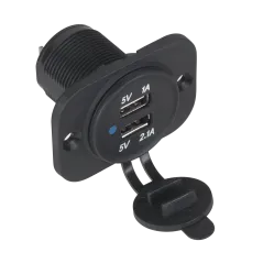 Ładowarka samochodowa USB 12/24V 1A+2.1A montażowa LXG526