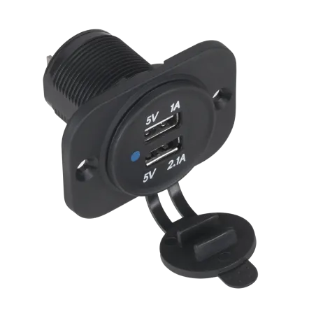 Ładowarka samochodowa USB 12/24V 1A+2.1A montażowa LXG526