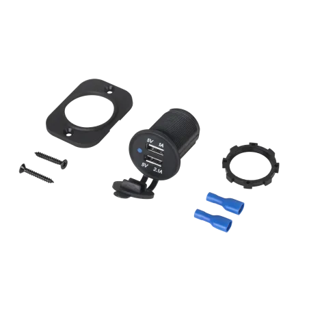 Ładowarka samochodowa USB 12/24V 1A+2.1A montażowa LXG526