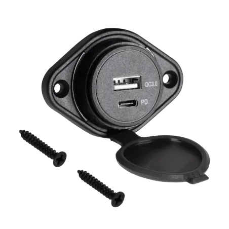 Ładowarka samochodowa USB+USB typu C z funckją Quick Charge i Power Delivery