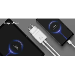 Ładowarka sieciowa Kruger&Matz 45 W GaN z funkcją Power Delivery i Quick Charge