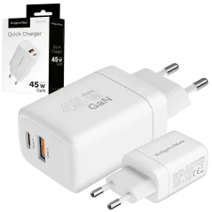 Ładowarka sieciowa Kruger&Matz 45 W GaN z funkcją Power Delivery i Quick Charge